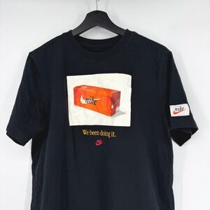 Nike Men Black Graphic Tee We Been Doing It Box Logo T Shirt Size Medium
